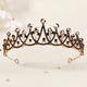 dark Alloy Rhinestone Crown Halloween Ball Headpiece