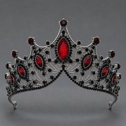 Dark Red Rhinestone Light Luxury Crown Ts-J2938gmred