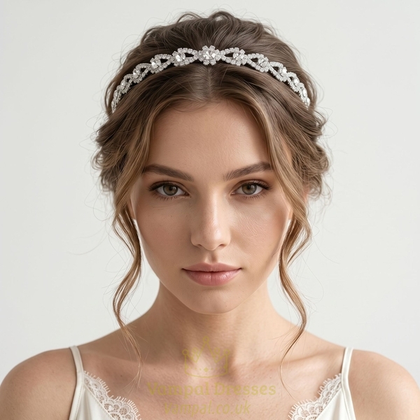 silver Commuter Versatile Headband TS-J3103S minimalist Rhinestone Thin Headband Korean Style Hair Accessory