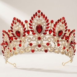 Red Rhinestone Pageant Crown Ts-J3425gred