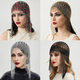 retro Colorful Bead Tassel Hair Chain Handmade Woven Mesh Hair Net
