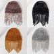 retro Colorful Bead Tassel Hair Chain Handmade Woven Mesh Hair Net