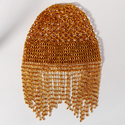 retro Colorful Bead Tassel Hair Chain Handmade Woven Mesh Hair Net