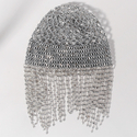 retro Colorful Bead Tassel Hair Chain Handmade Woven Mesh Hair Net
