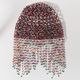 retro Colorful Bead Tassel Hair Chain Handmade Woven Mesh Hair Net
