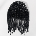 retro Colorful Bead Tassel Hair Chain Handmade Woven Mesh Hair Net