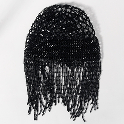 Black Grid Tassel Hair Chain Hs-J7517blk