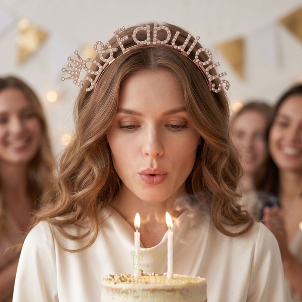 rhinestone Letter Headband For Women Birthday Party