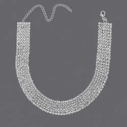 Silver Light Luxury Rhinestone Necklace Ns-J6549s