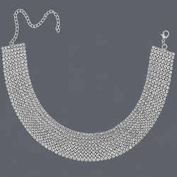 Silver Heavy Craft Rhinestone Necklace Ns-J6550s