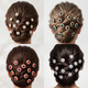 floral Rhinestone U-Shaped Hairpin Set For Bridal Wedding