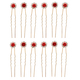 floral Rhinestone U-Shaped Hairpin Set For Bridal Wedding