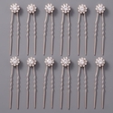 floral Rhinestone U-Shaped Hairpin Set For Bridal Wedding
