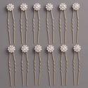 floral Rhinestone U-Shaped Hairpin Set For Bridal Wedding