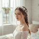 white Floral Pearl Bridal Headband Wedding Veil Accessory