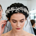 white Floral Pearl Bridal Headband Wedding Veil Accessory