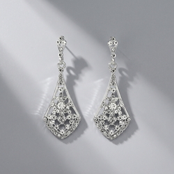Silver Vintage Light Luxury Earrings Ers-J2779s
