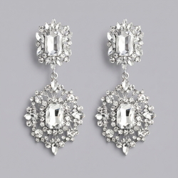 Silver Evening Banquet Rhinestone Earrings Ers-J3962s