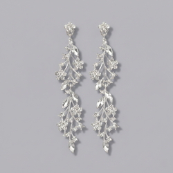 Silver Forest Style Vine Drop Earrings Ers-J4300s