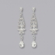 vintage Alloy Rhinestone Drop Earrings