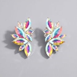 Romantic Light Luxury Colorful Diamond Drop Earrings Ers-J3757a