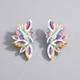vintage Alloy Rhinestone Drop Earrings