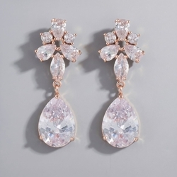 Vintage Sparkling Diamond Light Luxury Drop Earrings Ers-J4154rg