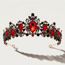 Antique Gold Red Diamond Queen Crown Ts-J2595agred