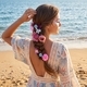 preserved Flower Hairpin Set Beach Vacation Style Retro Bridal Headpiece