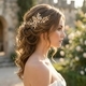 gold versatile hair clip HS-J7122G handmade Forest Style Branch Leaf Pearl Hair Clip For Women