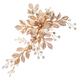 gold versatile hair clip HS-J7122G handmade Forest Style Branch Leaf Pearl Hair Clip For Women