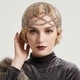 vintage Multicolor Juliet-Style Crystal Hair Chain Bridal Headpiece