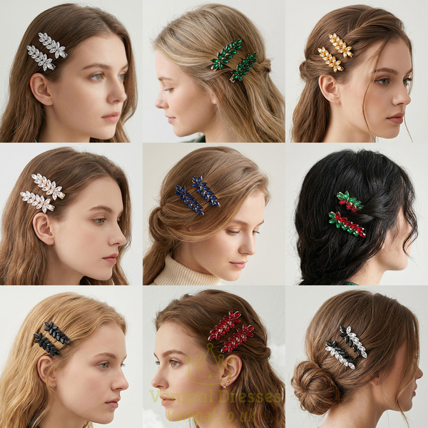 elegant Zircon Studded Wheat Ear Hair Clip