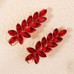 Gold + Bright Red Branch And Vine Hair Clip Hs-J6754gred