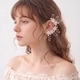 sweet Floral Pearl Ear Cuff handmade Pearl Rhinestone Flower Earrings Forest Style Bridal Clip-On
