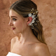 sweet Floral Pearl Ear Cuff handmade Pearl Rhinestone Flower Earrings Forest Style Bridal Clip-On
