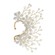 sweet Floral Pearl Ear Cuff handmade Pearl Rhinestone Flower Earrings Forest Style Bridal Clip-On
