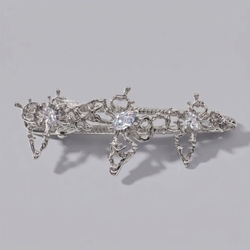 Silver Zircon Butterfly Hair Clip Hs-J7566s