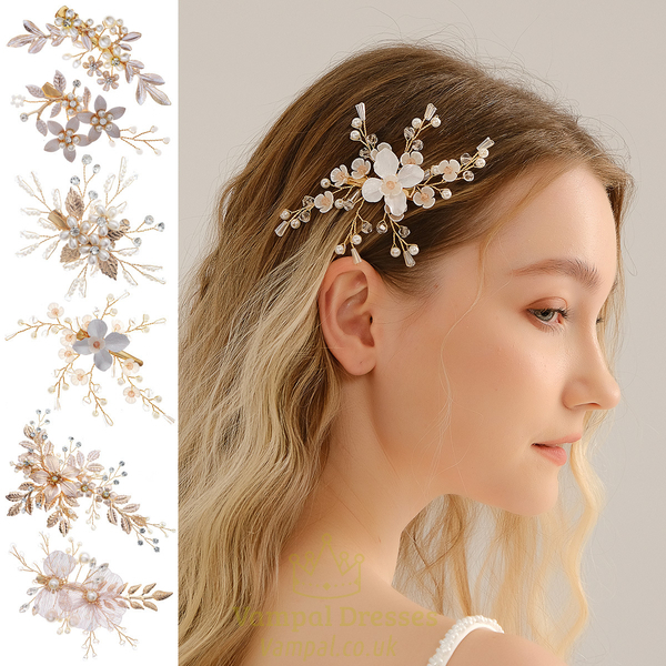 floral Pearl Handmade Bridal Hair Clip Alligator Clip