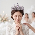 retro Colored Diamond Alloy Crown Bridal Headpiece