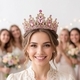 retro Colored Diamond Alloy Crown Bridal Headpiece