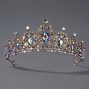 retro Colored Diamond Alloy Crown Bridal Headpiece