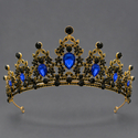 retro Colored Diamond Alloy Crown Bridal Headpiece