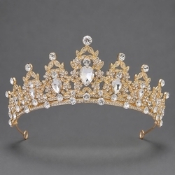 Kc Gold White Rhinestone Versatile Birthday Crown Ts-J2720gclear