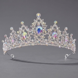 Silver Ab Rhinestone Versatile Birthday Crown Ts-J2720sab