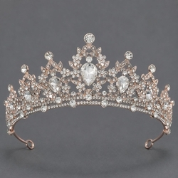 Rose Gold White Rhinestone Versatile Birthday Crown Ts-J2720rg