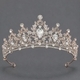 retro Colored Diamond Alloy Crown Bridal Headpiece