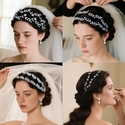 bridal Zircon Headband Silver Soft Hair Hoop Wedding Party
