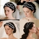 bridal Zircon Headband Silver Soft Hair Hoop Wedding Party