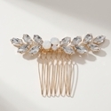 light Luxury Rhinestone Bridal Hair Comb Leaf Crystal Updo Accessory